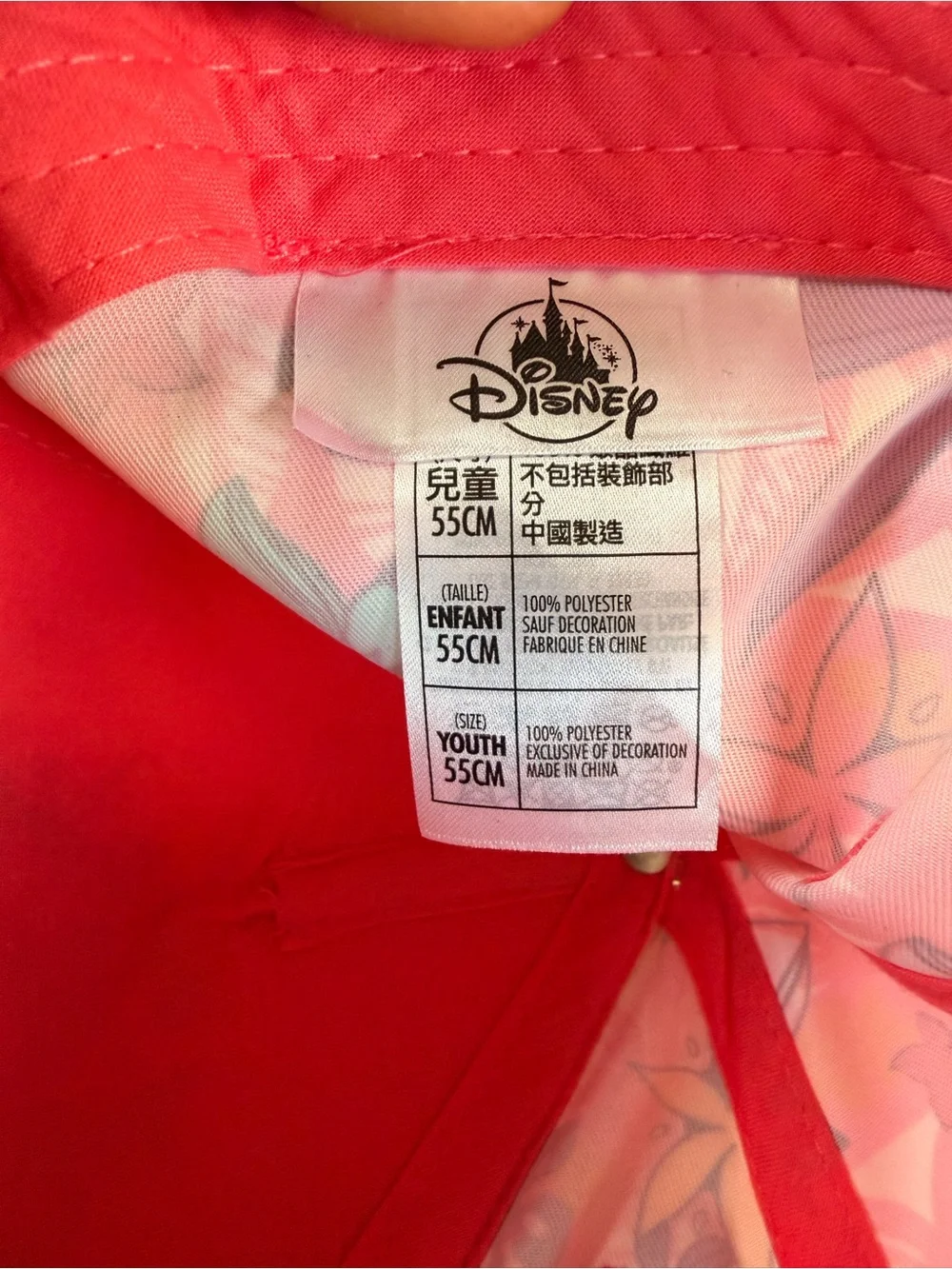 Disney Pink Moana Print Straw-Brim Hat